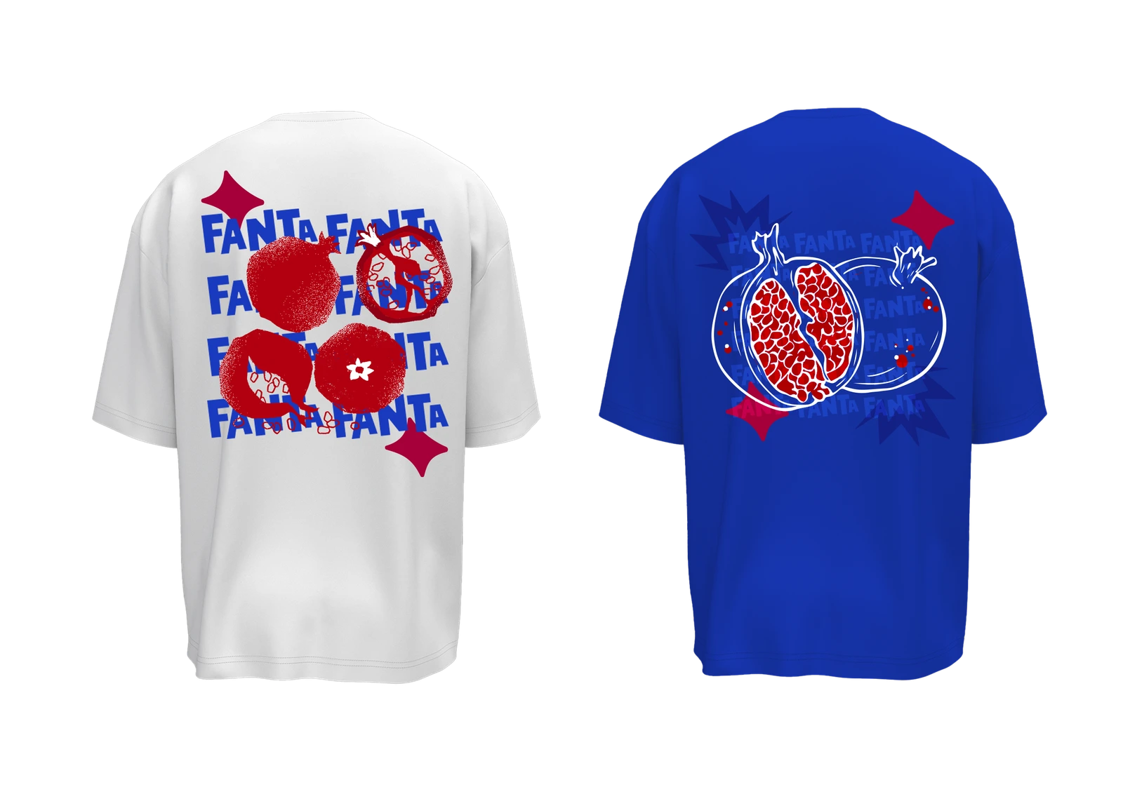 Fanta t-shirts in white and blue