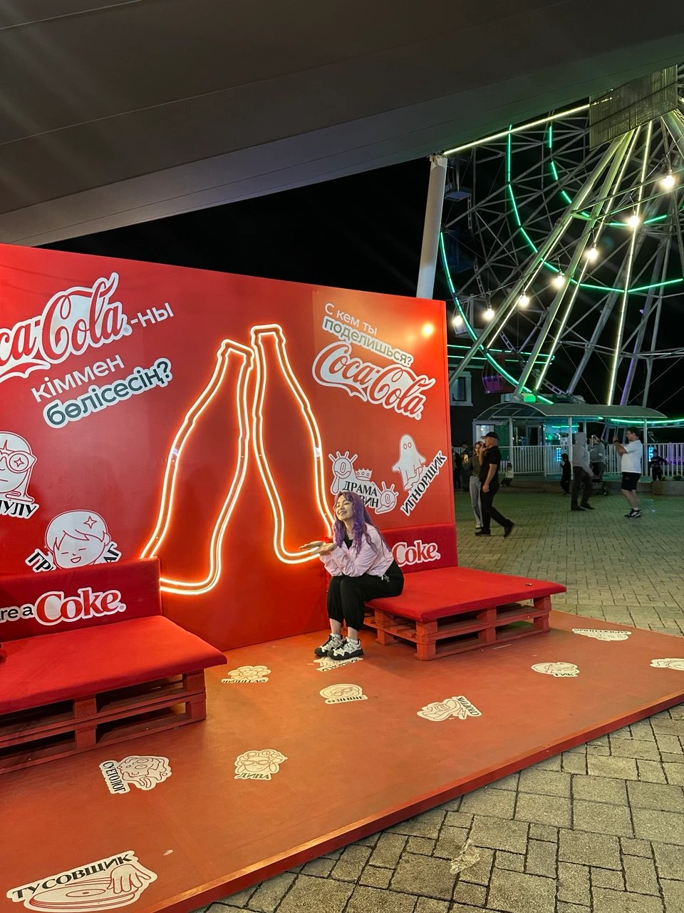 Asya presenting the Share a Coke photo zone she art-directed