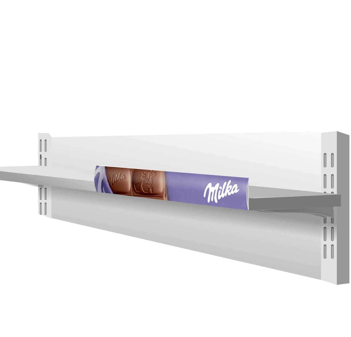 Milka chocolate shelf-display render