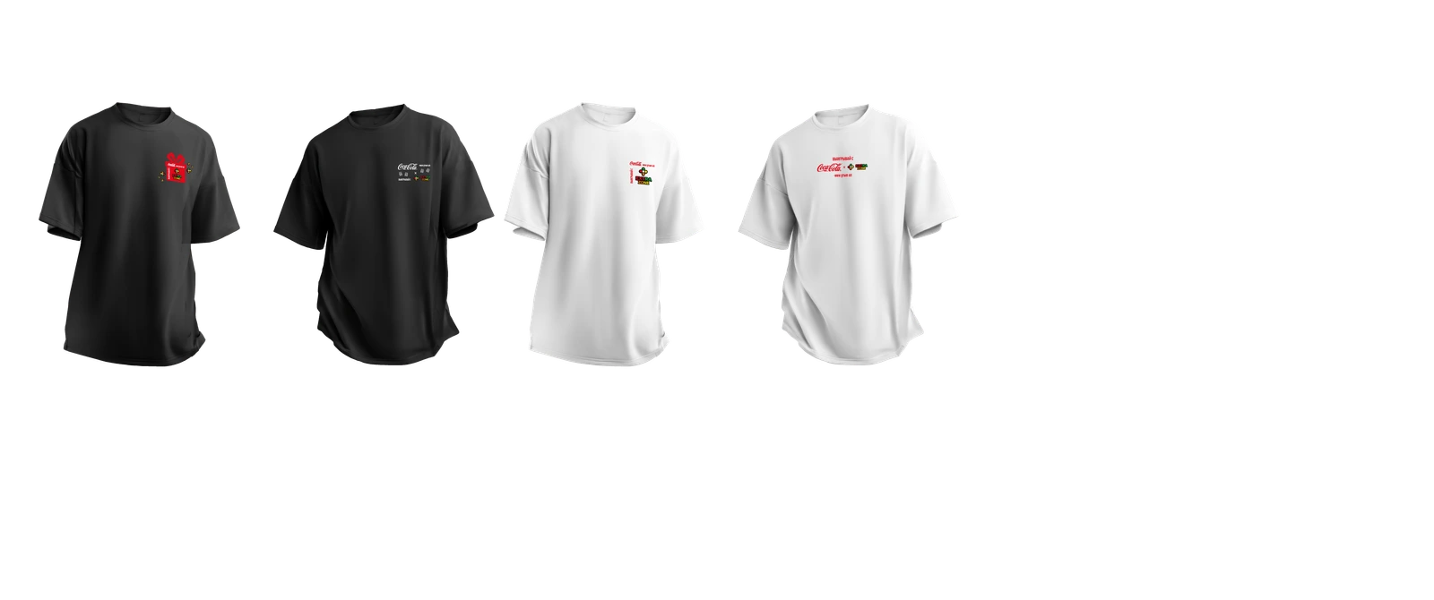 Coca-Cola t-shirt mock-ups in black and white