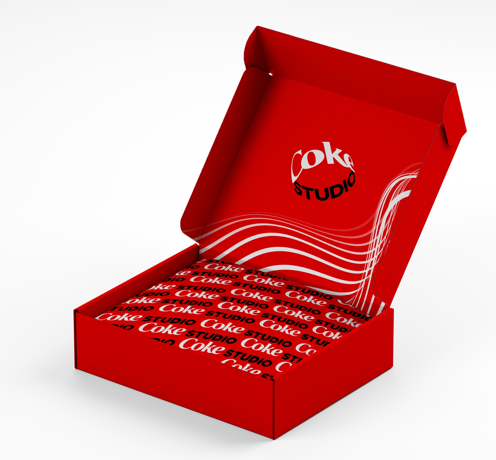 Open red Coke gift box