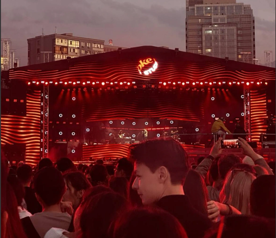 Coke Studio crowd bathed in red stage light